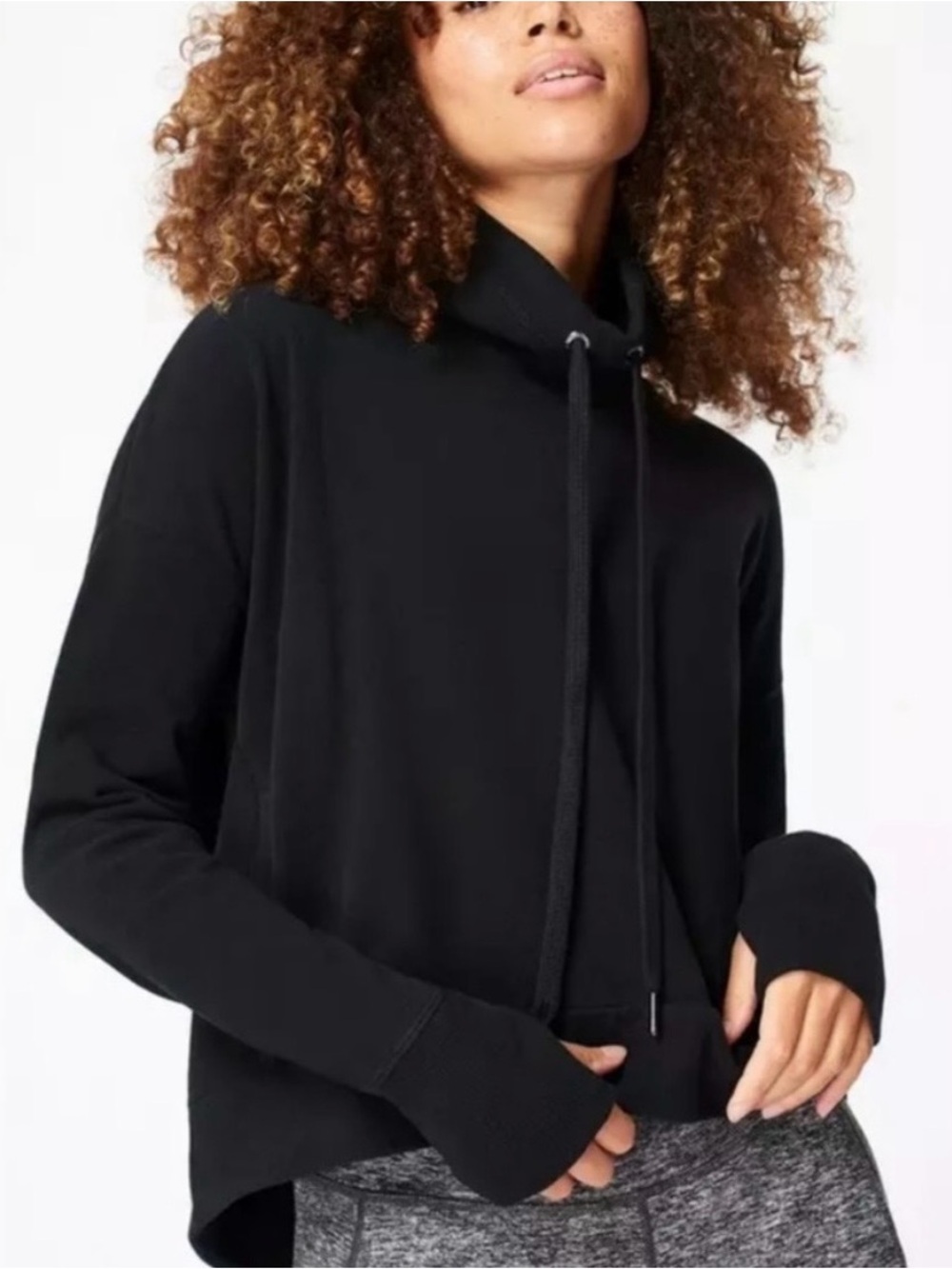 Sweaty Betty Harmonise Italian Fleece Funnel Neck Sweatshirt Dark Olive Small